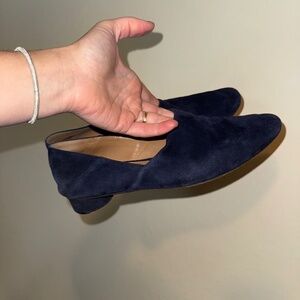 The Row Blue Suede Loafers
